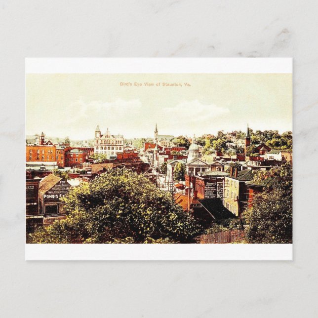 Vintage Reproduction Staunton, VA Postcard (Front)