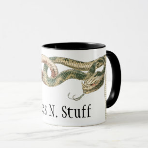 Vintage Reptiles, Entwined Snakes or Vipers Border Mug
