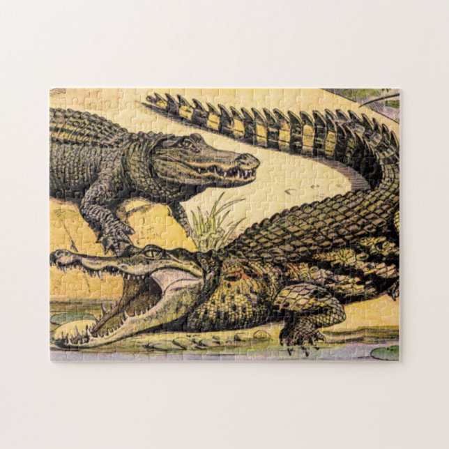 Vintage Reptiles Illustration by Adolphe Millot  Jigsaw Puzzle (Horizontal)
