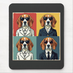 Vintage Rerto Beagle Dog 70s Style Sunglasses Mouse Mat