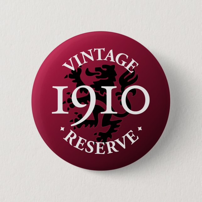 Vintage Reserve 1910 Pinback Button (Front)