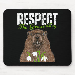 Vintage Respect The Groundhog Funny Groundhog Day Mouse Mat