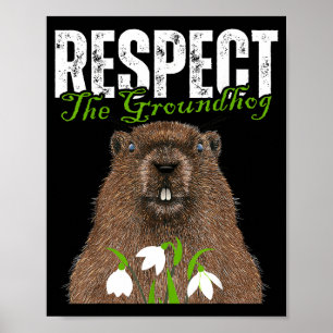 Vintage Respect The Groundhog Funny Groundhog Day Poster