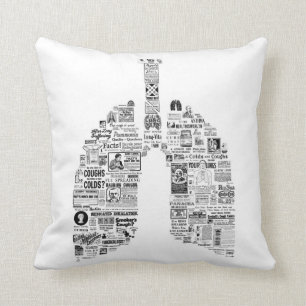 Vintage Respiratory Remedies- pulmonologist gift Cushion