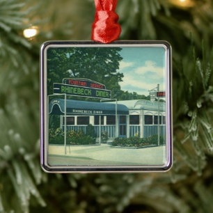 Vintage Restaurant, Retro Rhinebeck Roadside Diner Metal Tree Decoration