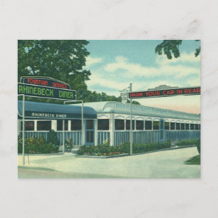 Vintage Restaurant, Retro Rhinebeck Roadside Diner Postcard