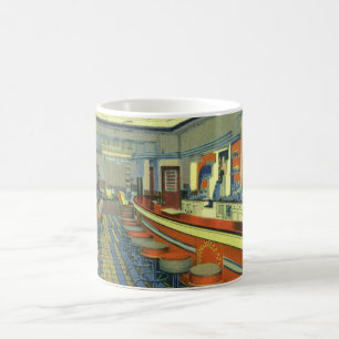Vintage Restaurant, Retro Roadside Diner Interior Coffee Mug