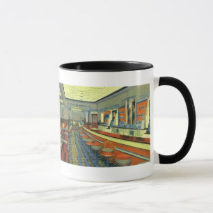 Vintage Restaurant, Retro Roadside Diner Interior Mug