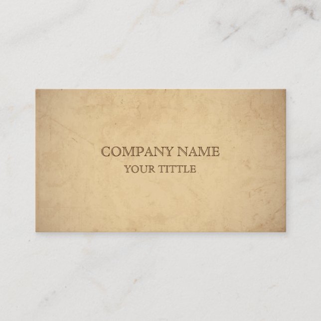 Vintage Restoration Old Paper Business Card (Front)
