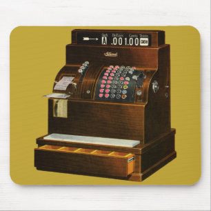 Vintage Retail Business, Antique Cash Register Mouse Mat