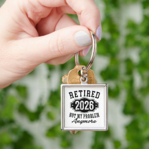 Vintage Retired 2026 Milestone Achievement Badge Key Ring