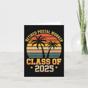 Vintage Retired Postal Worker Cl Of 2025 Funny Ret Card