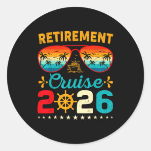 Vintage Retirement Cruise 2026 Cruise Cruising Vac Classic Round Sticker