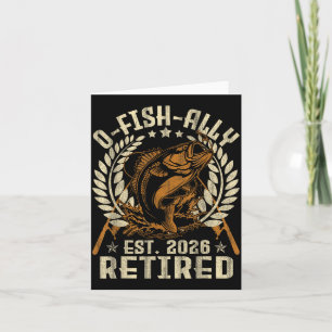 Vintage Retirement Men Retired 2026 Fisherman Card