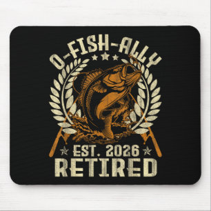 Vintage retirement men retired 2026 fisherman mouse mat