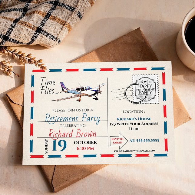 Vintage Retirement Party Invitation - Aeroplane 2 (Creator Uploaded)