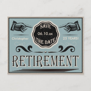 Vintage Retirement Party Save The Date Announcement Postcard