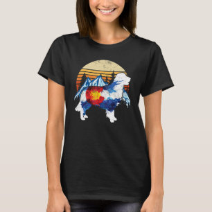 Vintage Retriever Dog Colorado Flag Sunset Retro T-Shirt