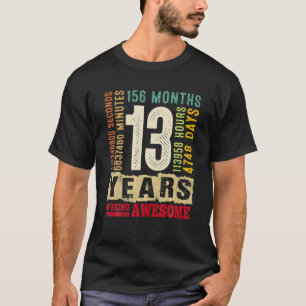 Vintage Retro 13Th Birthday Outfit 13 Years Of Bei T-Shirt