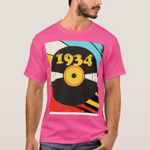 Vintage Retro 1934 Birthday Shirt Vinyl Music