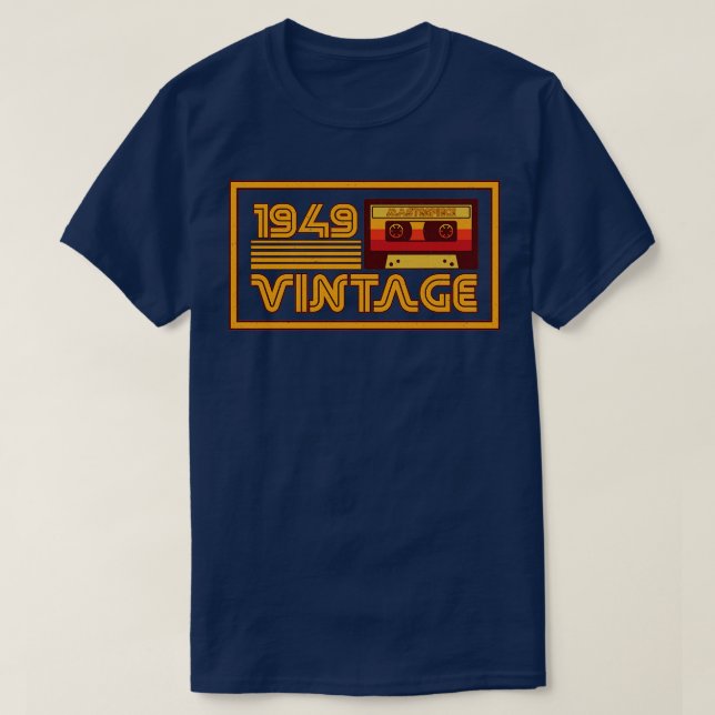 Vintage Retro 1949 Masterpiece Cassette Tape T-Shirt (Design Front)