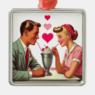 Vintage/retro 1950s malt shop Valentines Metal Tree Decoration