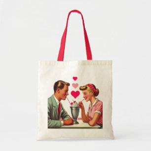 Vintage/retro 1950s malt shop Valentines Tote Bag