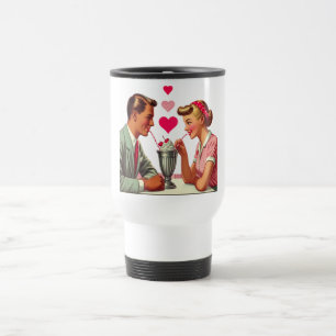 Vintage/retro 1950s malt shop Valentines Travel Mug