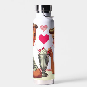 Vintage/retro 1950s malt shop Valentines Water Bottle