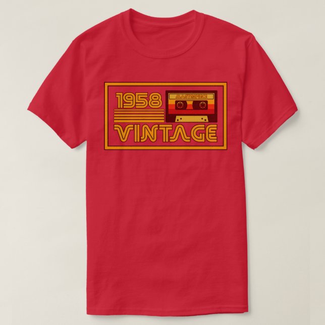 Vintage Retro 1958 Masterpiece Cassette Tape T-Shirt (Design Front)