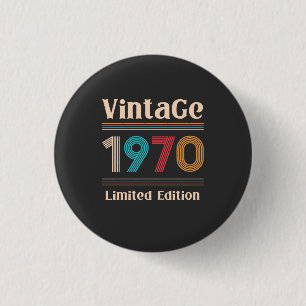 Vintage Retro 1970 Limited Edition 50th Birthday 3 Cm Round Badge