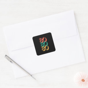 Vintage Retro 1980 Red Green Yellow Square Sticker
