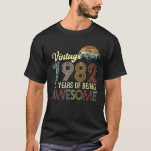 Vintage Retro 1982 40 Years Of Being Awesome 40Th T-Shirt