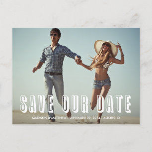 Vintage Retro 2   Save the Date Postcard