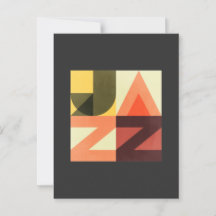 Vintage Retro 50s Jazz Music Typography Card