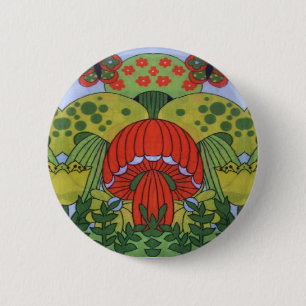 Vintage Retro 60's Hippie Mushroom Print Badge