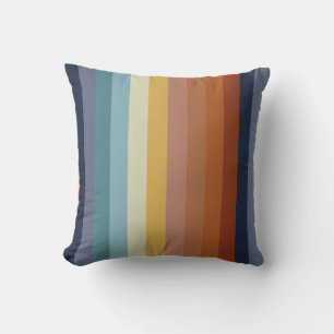 Vintage retro 70s 60s vibe stripes cushion