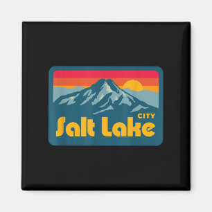 Vintage Retro 70s 80s Salt Lake City Utah Mountain Magnet