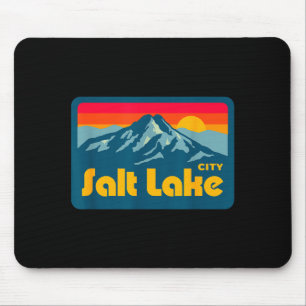Vintage retro 70s 80s salt lake city utah mountain mouse mat