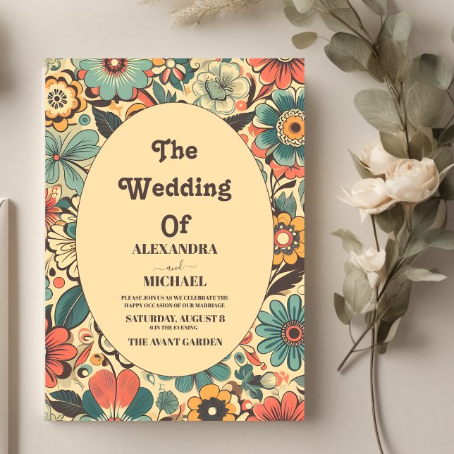 Vintage Retro 70s Wedding  Invitation (Creator Uploaded)