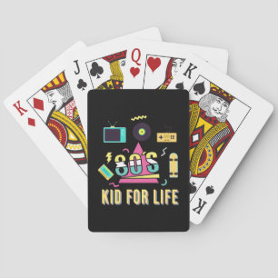Vintage Retro 80's Kid For Life 1980s Cool Eightie Playing Cards