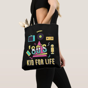 Vintage Retro 80's Kid For Life 1980s Cool Eightie Tote Bag