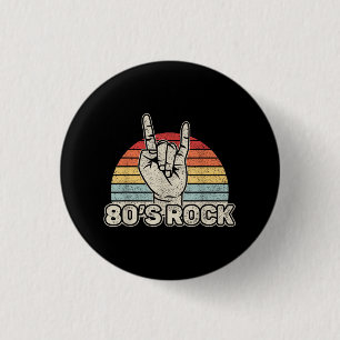 Vintage Retro 80's Rock Band 3 Cm Round Badge
