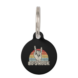 Vintage Retro 80's Rock Band Pet Tag