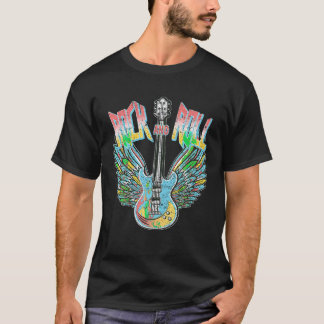 Vintage Retro 80s Rock Roll Music Electric Guitar T-Shirt