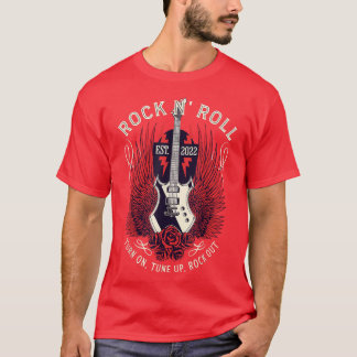 Vintage Retro 80s Rock & Roll Music Guitar Wings t T-Shirt