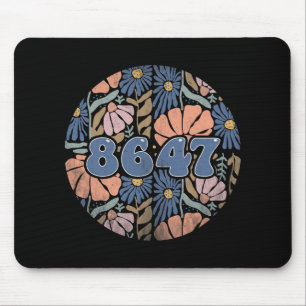Vintage Retro 8647 Subtle Anti Trump 86 47 Floral  Mouse Mat