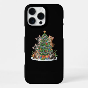 Vintage Retro 90's Cat Christmas Tree Pet Lover Pa iPhone 16 Pro Max Case