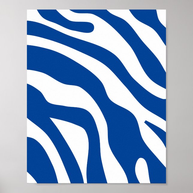 Vintage Retro Abstract Blue Poster (Front)
