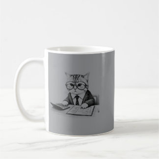 Vintage Retro Accountant Cat Kitten Lover Coffee Mug
